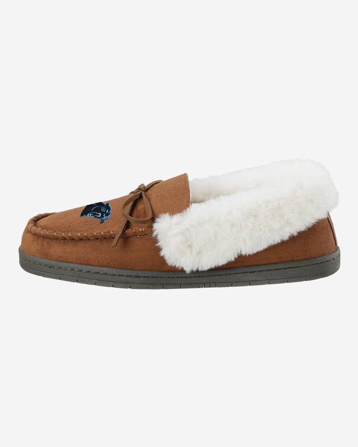 Carolina Panthers Womens Tan Moccasin Slipper FOCO S - FOCO.com