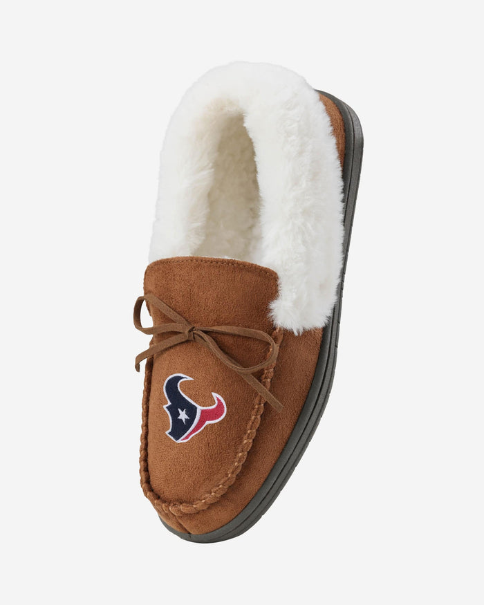 Houston Texans Womens Tan Moccasin Slipper FOCO - FOCO.com