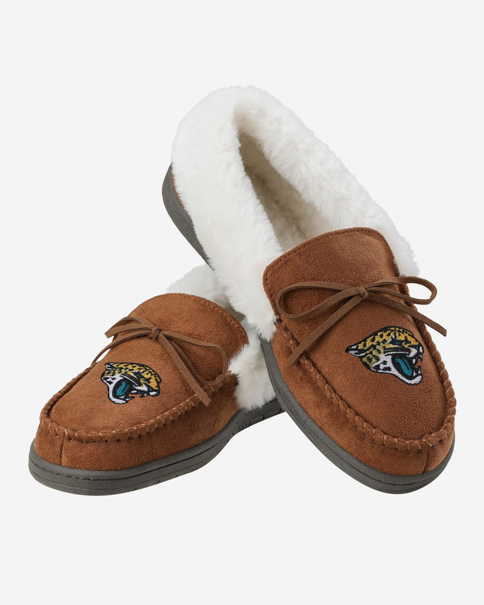 Jacksonville Jaguars Womens Tan Moccasin Slipper FOCO - FOCO.com