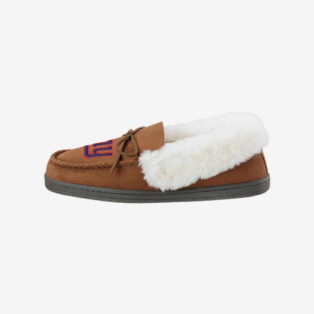 New York Giants Womens Tan Moccasin Slipper FOCO S - FOCO.com