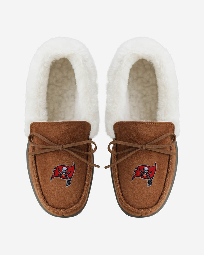 Tampa Bay Buccaneers Womens Tan Moccasin Slipper FOCO - FOCO.com