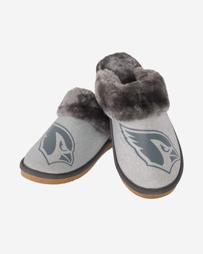 Arizona Cardinals Womens Glitter Open Back Fur Moccasin Slipper FOCO - FOCO.com