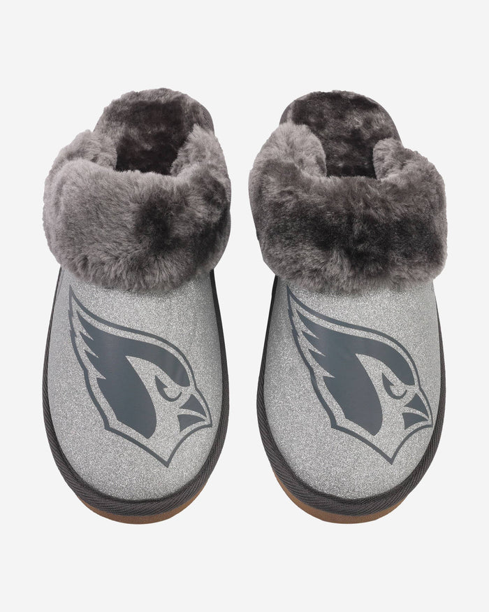 Arizona Cardinals Womens Glitter Open Back Fur Moccasin Slipper FOCO - FOCO.com