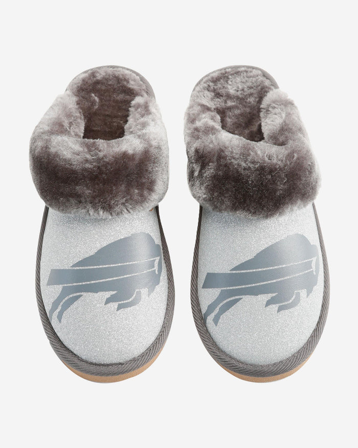 Buffalo Bills Womens Glitter Open Back Fur Moccasin Slipper FOCO - FOCO.com