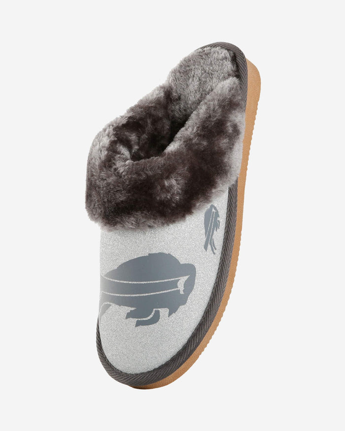 Buffalo Bills Womens Glitter Open Back Fur Moccasin Slipper FOCO - FOCO.com