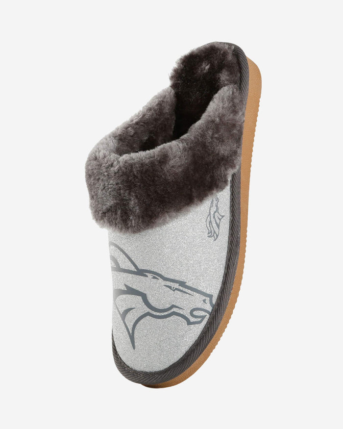 Denver Broncos Womens Glitter Open Back Fur Moccasin Slipper FOCO - FOCO.com