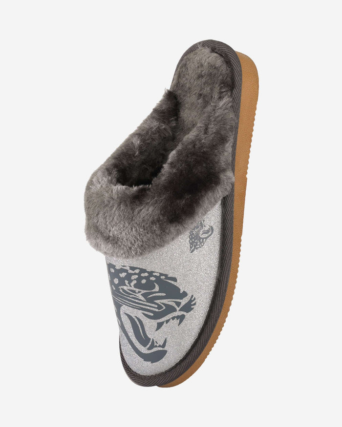 Jacksonville Jaguars Womens Glitter Open Back Fur Moccasin Slipper FOCO - FOCO.com