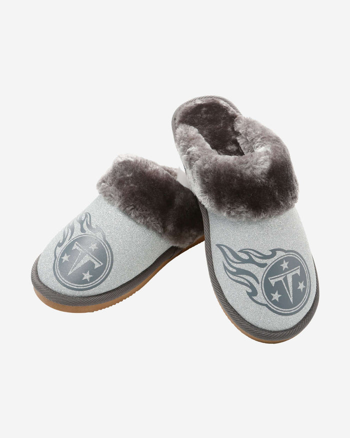 Tennessee Titans Womens Glitter Open Back Fur Moccasin Slipper FOCO - FOCO.com