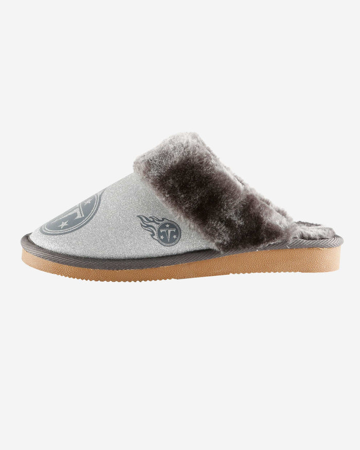 Tennessee Titans Womens Glitter Open Back Fur Moccasin Slipper FOCO S - FOCO.com