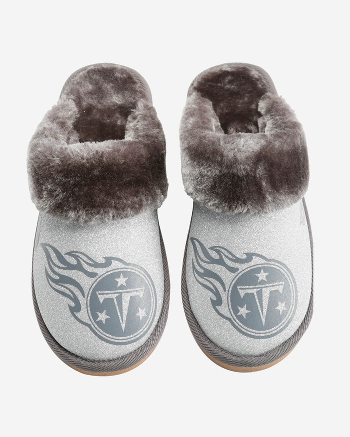 Tennessee Titans Womens Glitter Open Back Fur Moccasin Slipper FOCO - FOCO.com