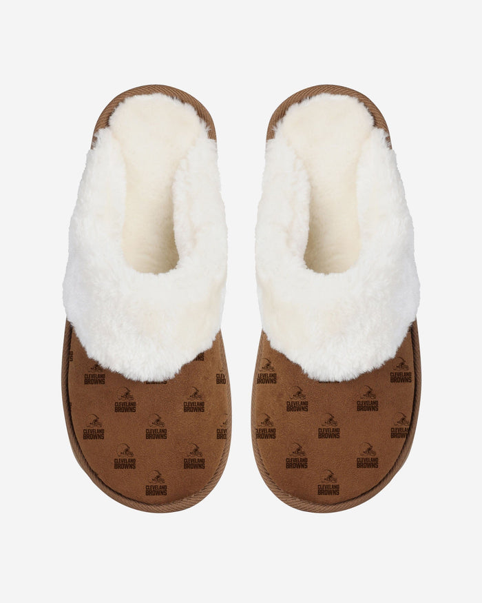 Cleveland Browns Womens Repeat Logo Moccasin Slipper FOCO - FOCO.com