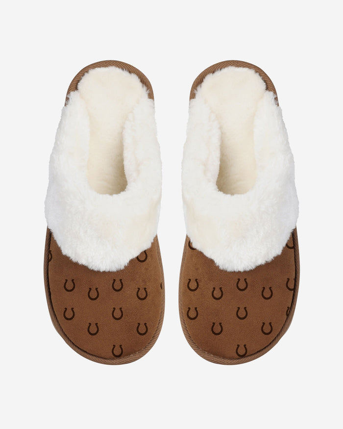 Indianapolis Colts Womens Repeat Logo Moccasin Slipper FOCO - FOCO.com