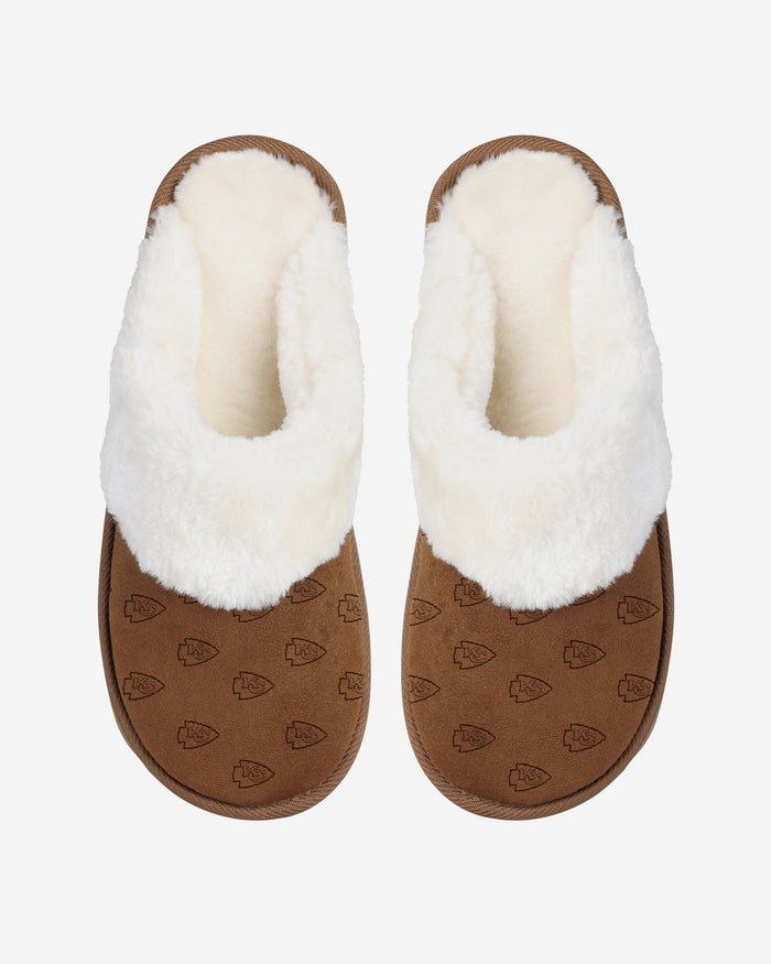 Kansas City Chiefs Womens Repeat Logo Moccasin Slipper FOCO - FOCO.com