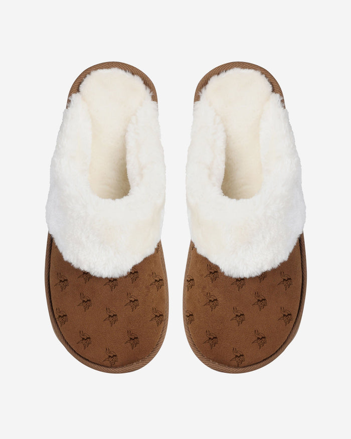 Minnesota Vikings Womens Repeat Logo Moccasin Slipper FOCO - FOCO.com