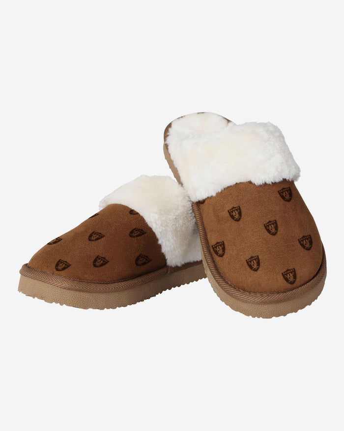 Las Vegas Raiders Womens Repeat Logo Moccasin Slipper FOCO - FOCO.com