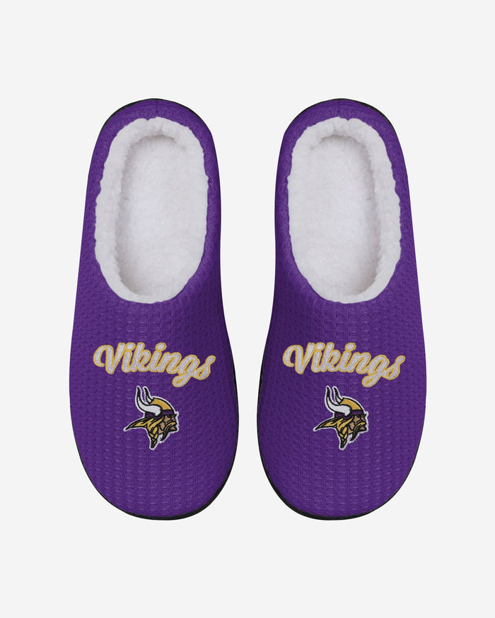 Minnesota Vikings Womens Sherpa Lined Memory Foam Slipper FOCO - FOCO.com