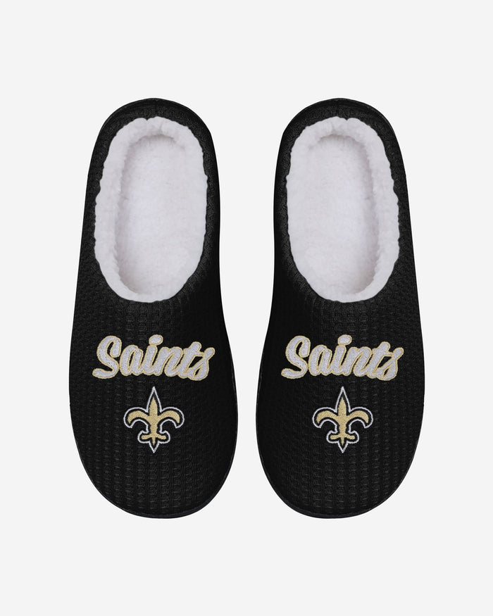 New Orleans Saints Womens Sherpa Lined Memory Foam Slipper FOCO - FOCO.com