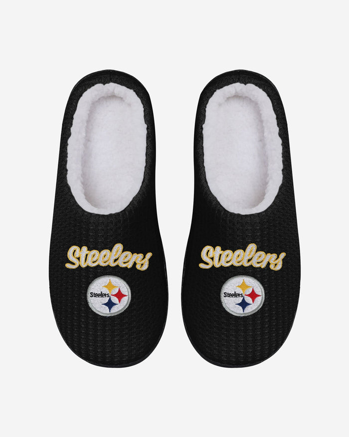 Pittsburgh Steelers Womens Sherpa Lined Memory Foam Slipper FOCO - FOCO.com