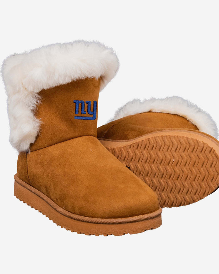 New York Giants Womens White Fur Boot FOCO - FOCO.com