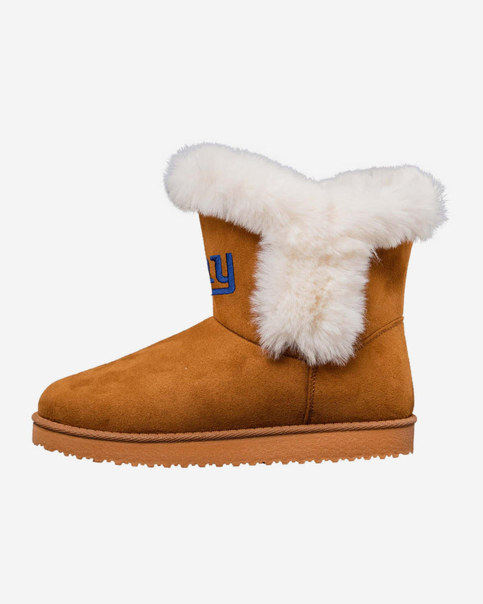 New York Giants Womens White Fur Boot FOCO 6 - FOCO.com