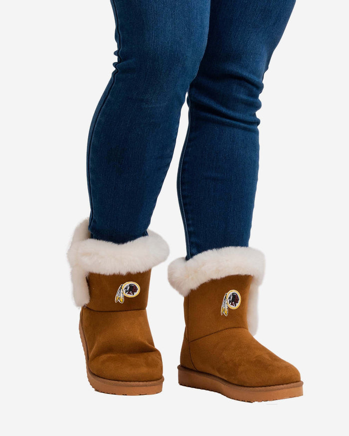 Washington Commanders Womens White Fur Boot FOCO - FOCO.com