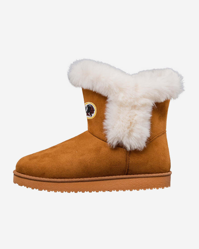 Washington Commanders Womens White Fur Boot FOCO 6 - FOCO.com