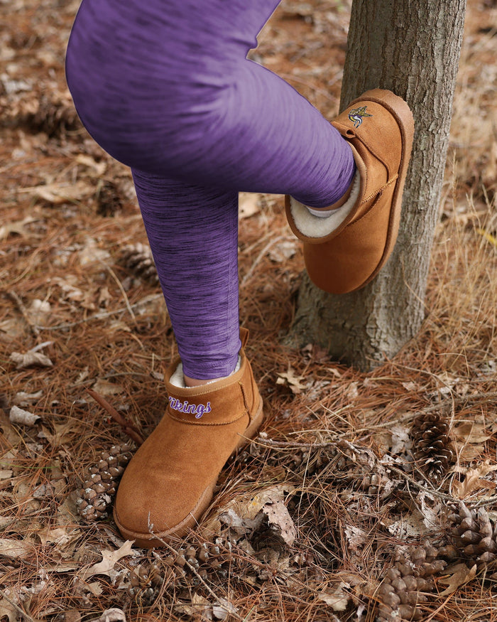 Minnesota Vikings Womens Team Logo Fuzzy Fan Boot FOCO - FOCO.com