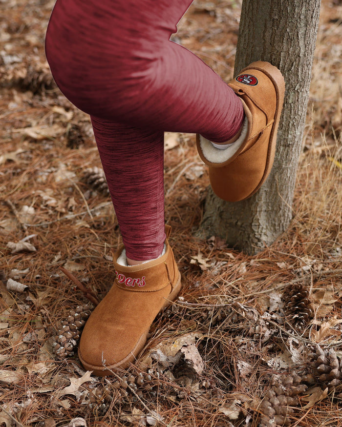 San Francisco 49ers Womens Team Logo Fuzzy Fan Boot FOCO - FOCO.com