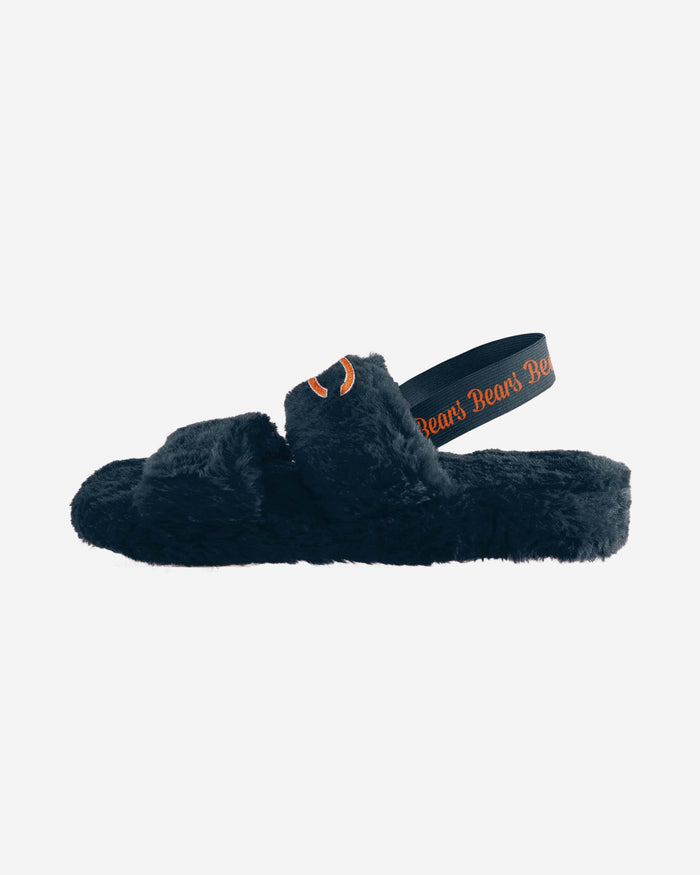 Chicago Bears Womens Heel Strap Wordmark Fur Slide FOCO - FOCO.com