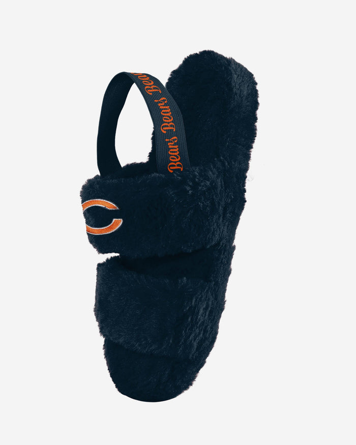 Chicago Bears Womens Heel Strap Wordmark Fur Slide FOCO - FOCO.com