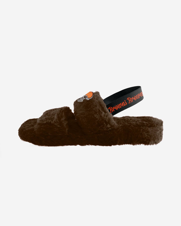 Cleveland Browns Womens Heel Strap Wordmark Fur Slide FOCO - FOCO.com