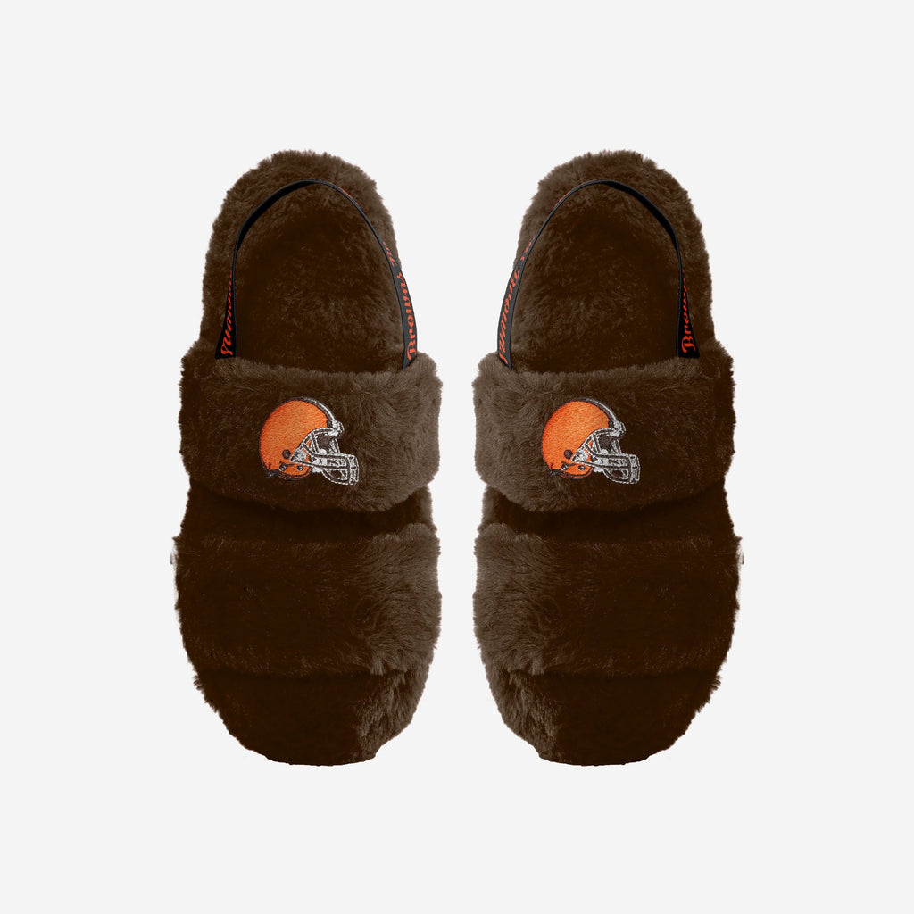 Cleveland Browns Womens Heel Strap Wordmark Fur Slide FOCO S - FOCO.com