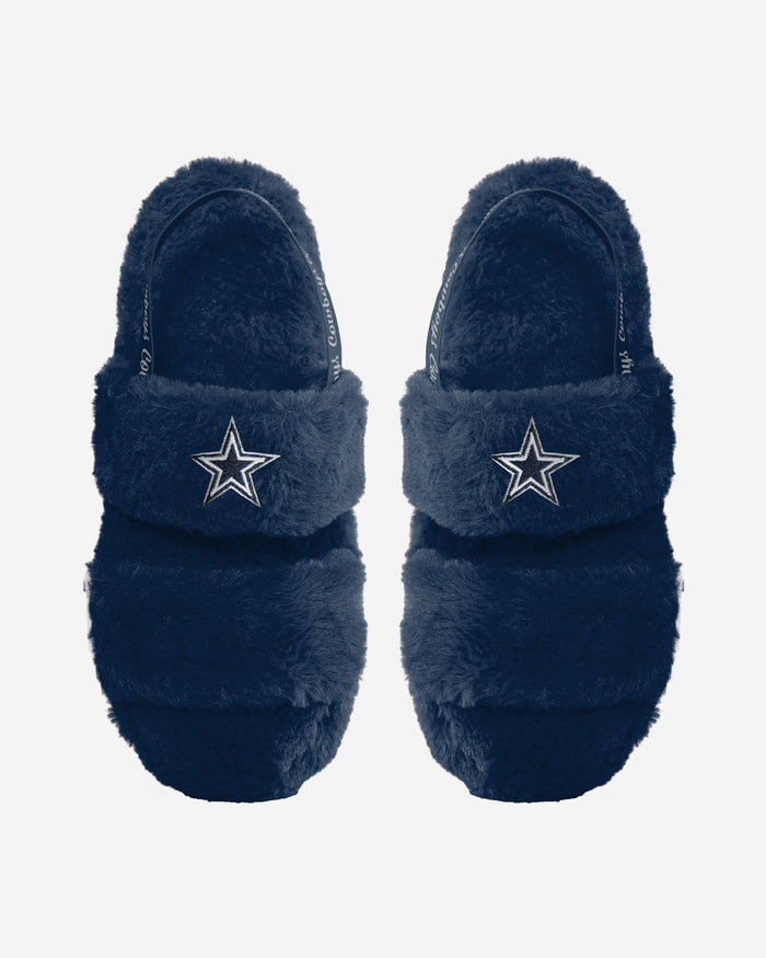 Dallas Cowboys Womens Heel Strap Wordmark Fur Slide FOCO S - FOCO.com