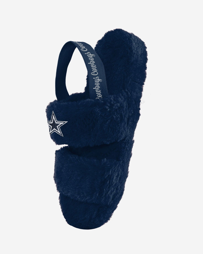 Dallas Cowboys Womens Heel Strap Wordmark Fur Slide FOCO - FOCO.com