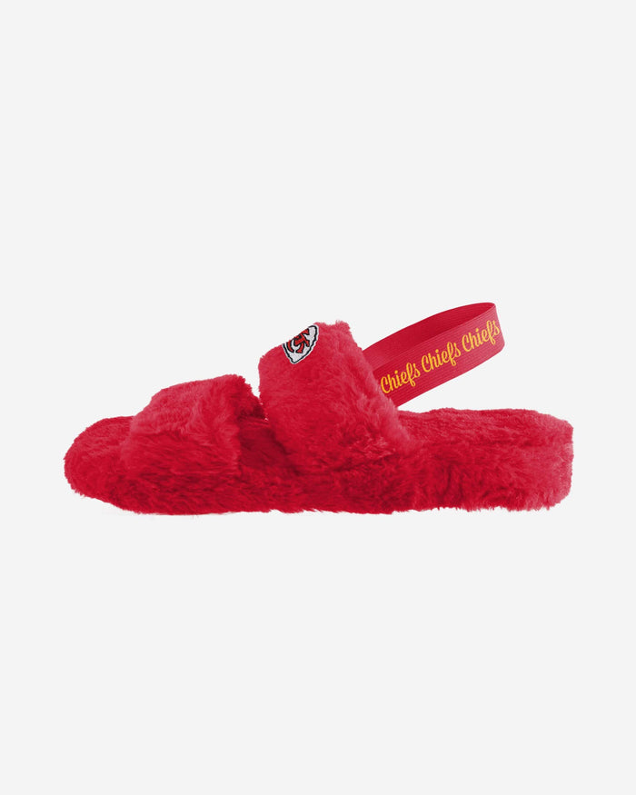 Kansas City Chiefs Womens Heel Strap Wordmark Fur Slide FOCO - FOCO.com