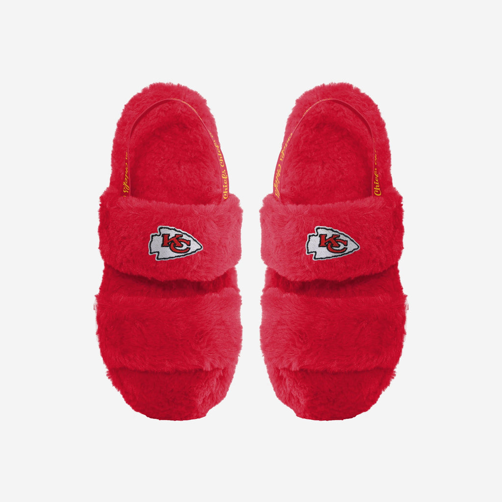 Kansas City Chiefs Womens Heel Strap Wordmark Fur Slide FOCO S - FOCO.com