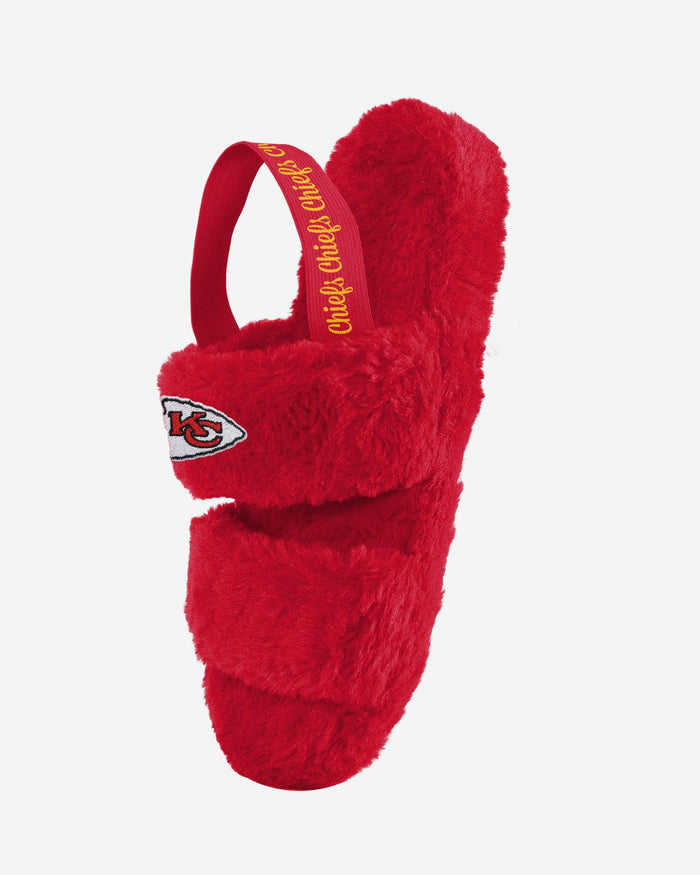 Kansas City Chiefs Womens Heel Strap Wordmark Fur Slide FOCO - FOCO.com