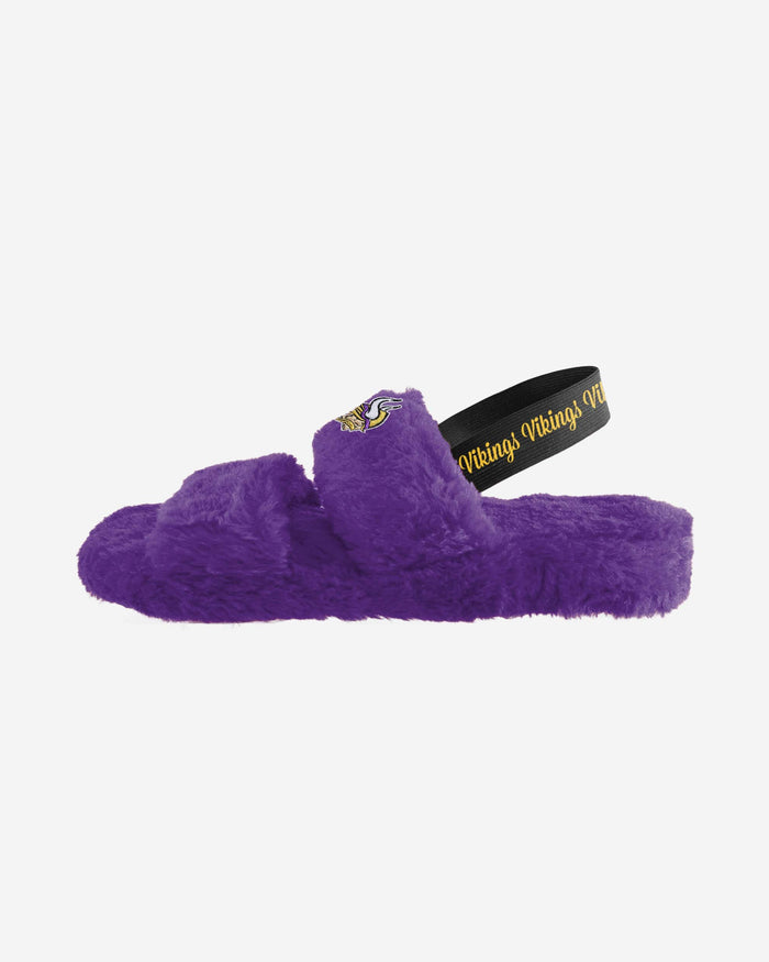 Minnesota Vikings Womens Heel Strap Wordmark Fur Slide FOCO - FOCO.com