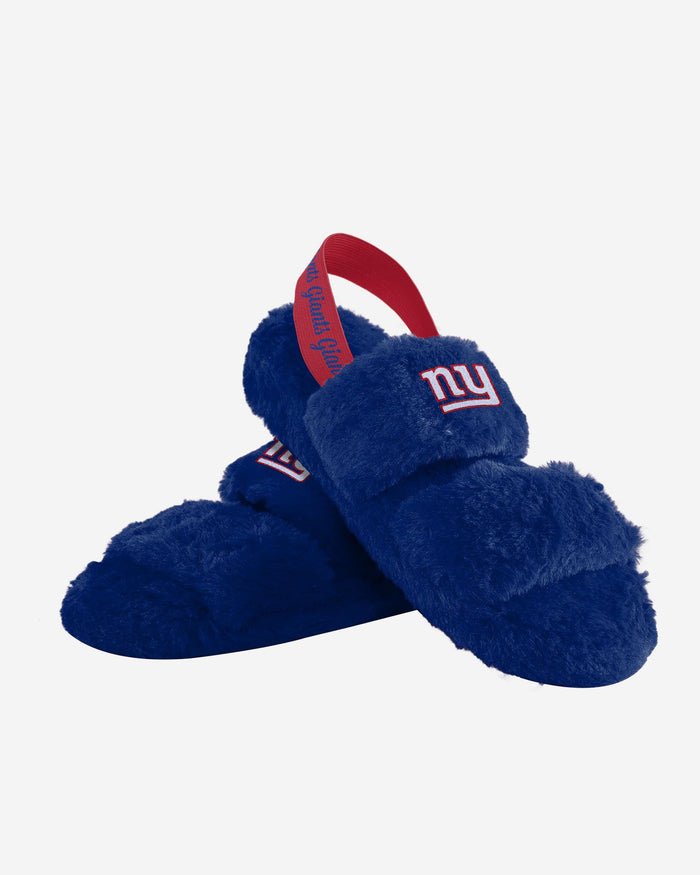 New York Giants Womens Heel Strap Wordmark Fur Slide FOCO - FOCO.com