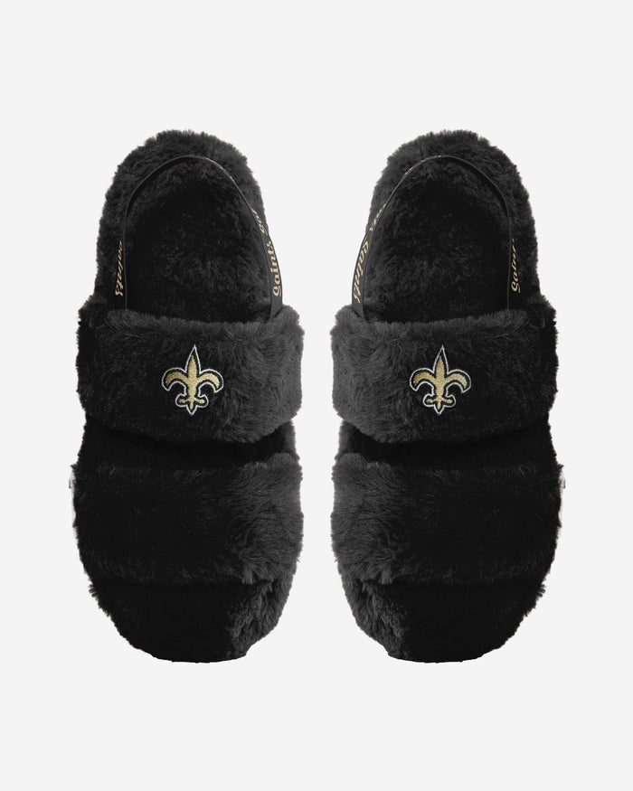 New Orleans Saints Womens Heel Strap Wordmark Fur Slide FOCO S - FOCO.com