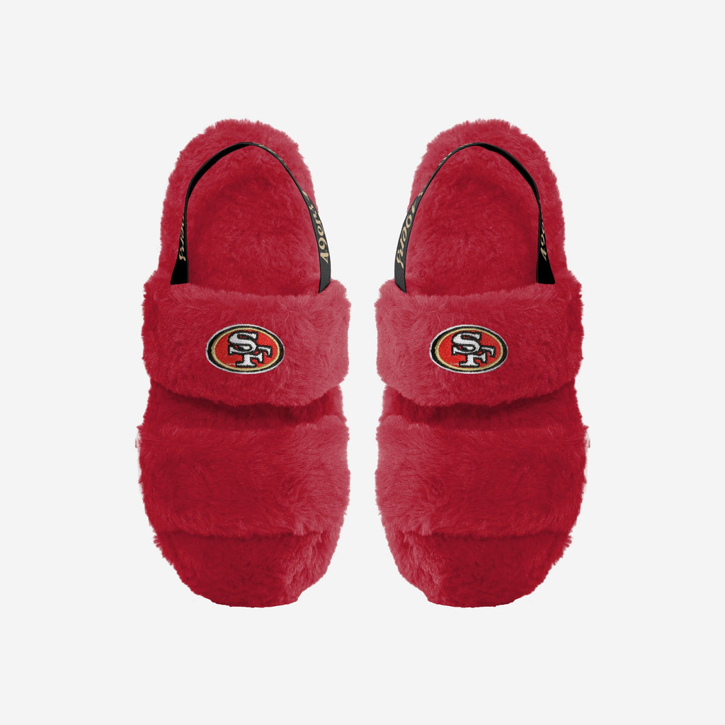 San Francisco 49ers Womens Heel Strap Wordmark Fur Slide FOCO S - FOCO.com