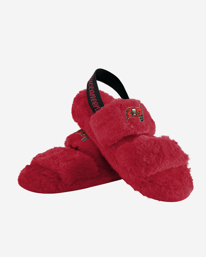 Tampa Bay Buccaneers Womens Heel Strap Wordmark Fur Slide FOCO - FOCO.com