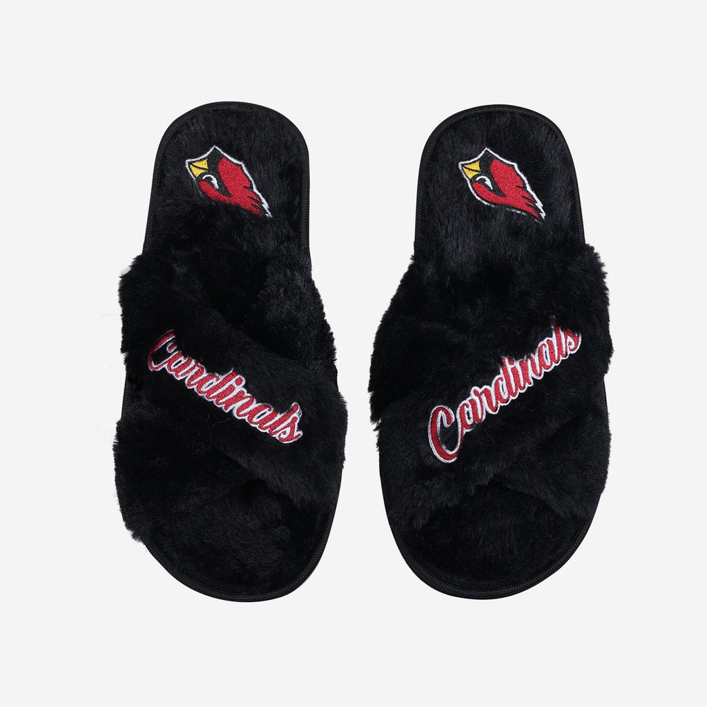 Arizona Cardinals Womens Script Wordmark Fur Cross Slide FOCO S - FOCO.com