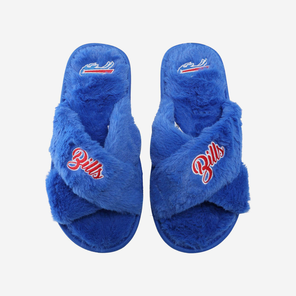 Buffalo Bills Womens Script Wordmark Fur Cross Slide FOCO S - FOCO.com