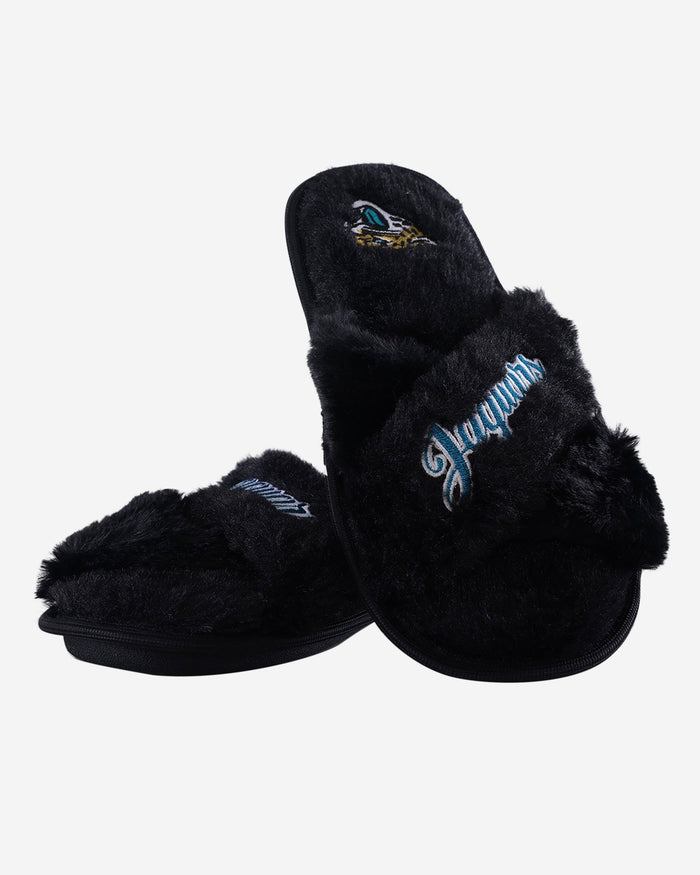 Jacksonville Jaguars Womens Script Wordmark Fur Cross Slide FOCO - FOCO.com