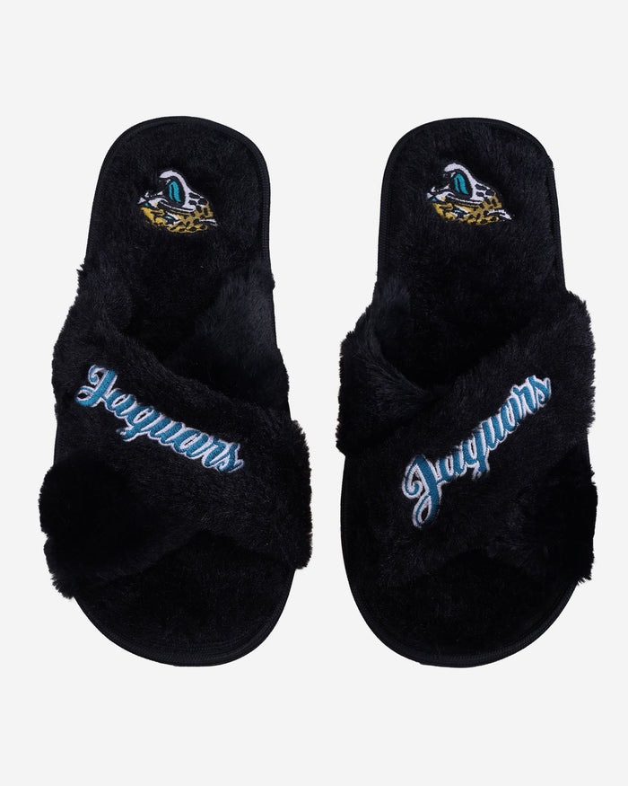 Jacksonville Jaguars Womens Script Wordmark Fur Cross Slide FOCO S - FOCO.com