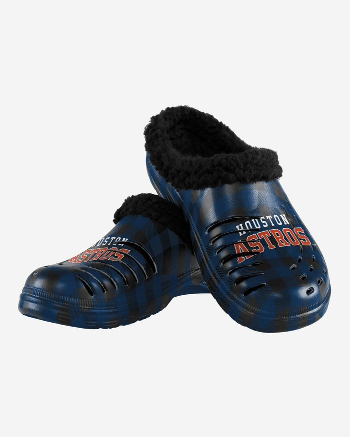 Houston Astros Sherpa Lined Buffalo Check Clog FOCO - FOCO.com