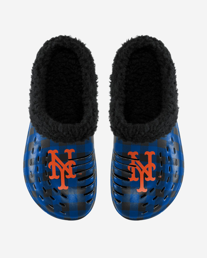 New York Mets Sherpa Lined Buffalo Check Clog FOCO - FOCO.com