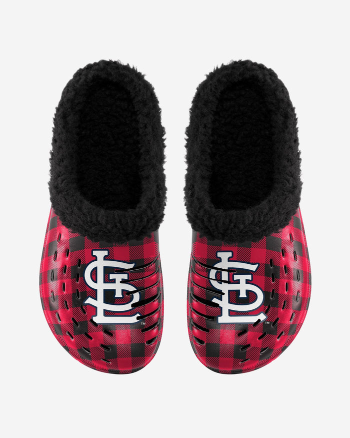 St Louis Cardinals Sherpa Lined Buffalo Check Clog FOCO - FOCO.com