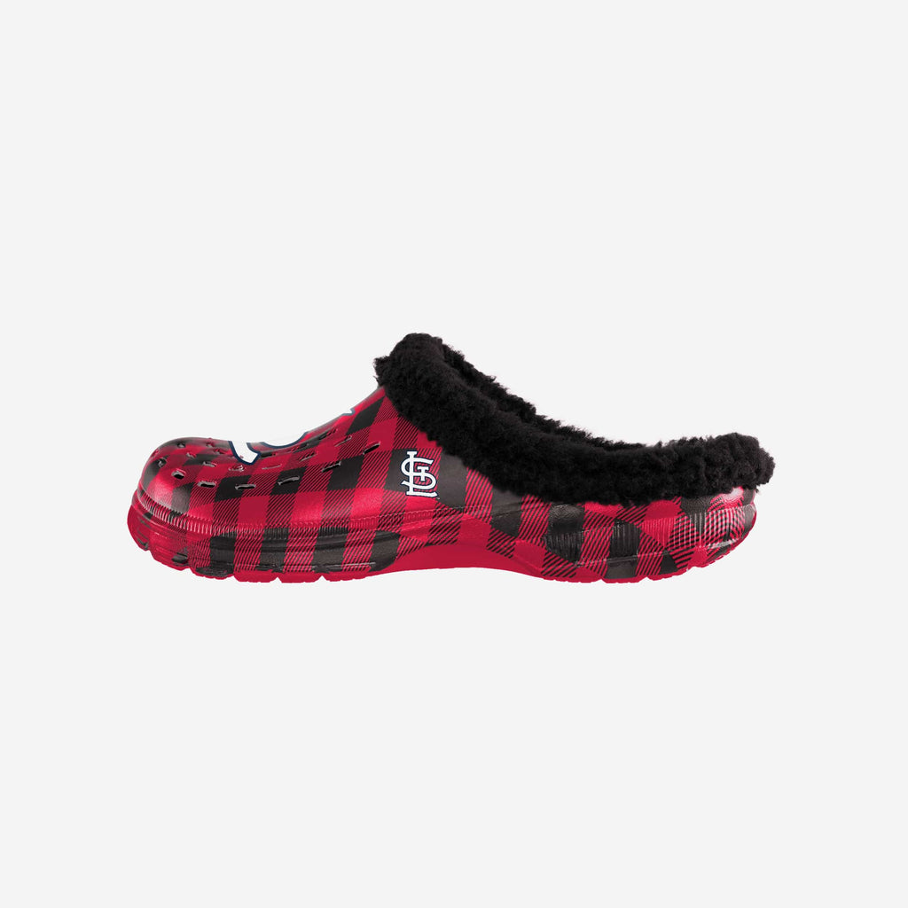 St Louis Cardinals Sherpa Lined Buffalo Check Clog FOCO S - FOCO.com